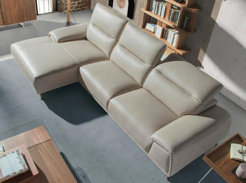 Angel Cerdá Corner sofa in taupe grey leather 6149/6150