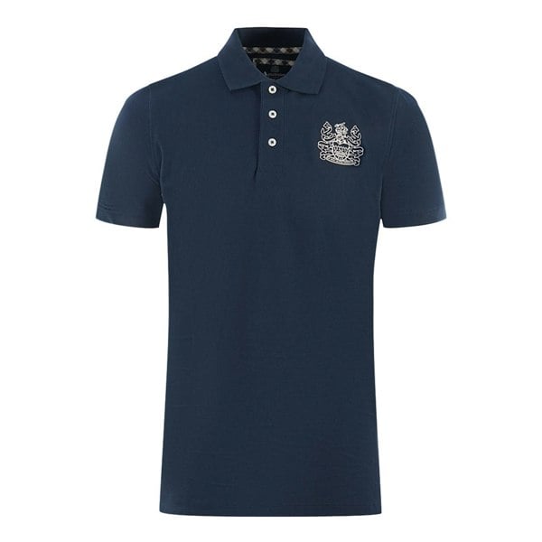 Aquascutum Branded Sleeve Polo Shirt - Navy Blue