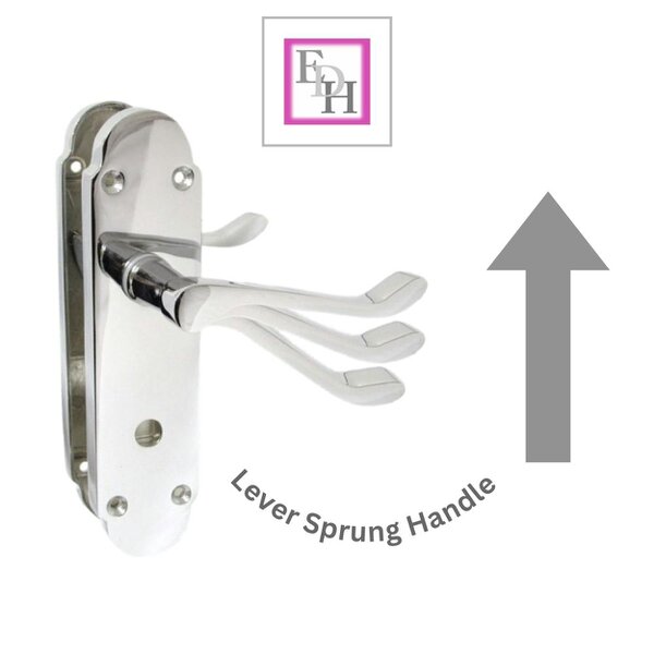 EDH Door Hardware "Epsom Door Handle Set – Chrome Internal Lock Door Handles (170mm x 42mm)