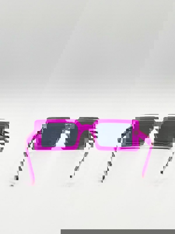 SVNX Square Frame Sunglasses in Hot Pink with Black Lens