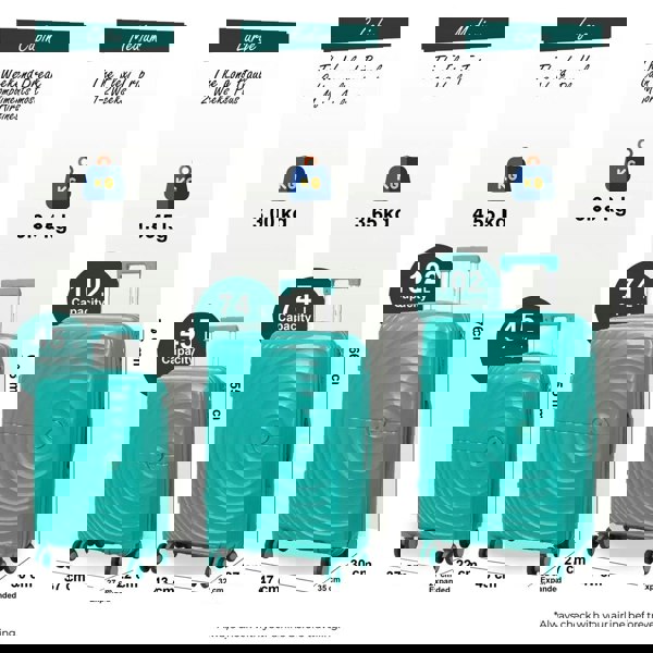 Snowball Lightweight 8 Spinner Wheels Expandable Hard Shell Luggage