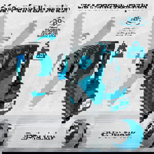 Traderight  21V Cordless Rotary Hammer Drill SDS Plus Concrete Impact Drill Tool