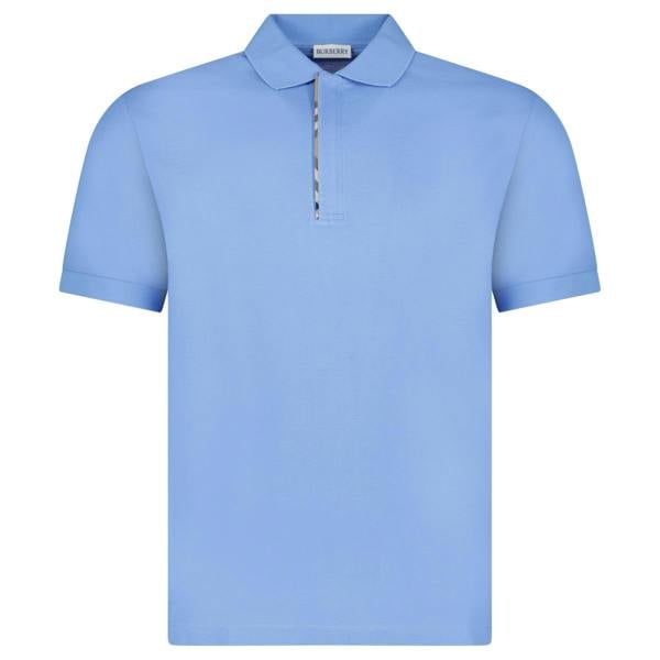 Burberry ‘Hartford’ Zip Check Polo Blue - chancefashionco