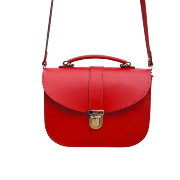 Zatchels Olympia Handmade Leather Bag - Pillar Box Red