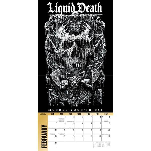 Liquid Death Calendar 2027, Wall Calendars, Month To View, Humour, Gift
