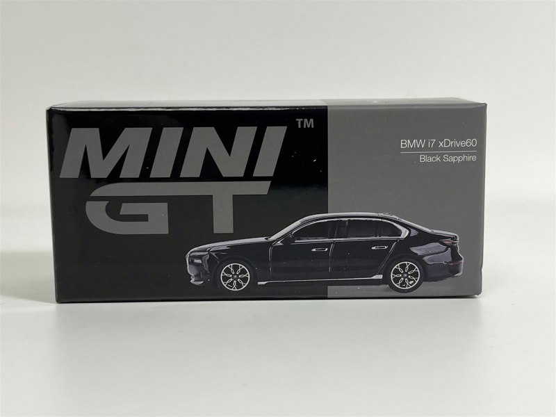 Mini GT BMW i7 xDrive60 Black Sapphire RHD 1:64 Scale MGT00802R