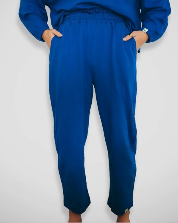 Kate Blue Barrel Leg Trousers - image 1