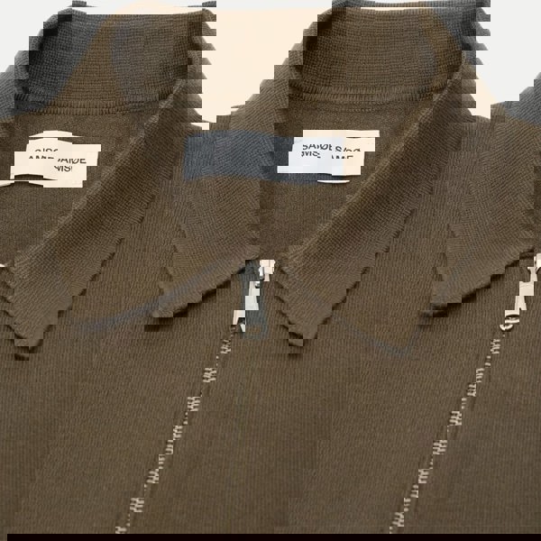 Samsoe Samsoe Samsoe Guna Half-Zip Long Sleeve Knit in Crocodile Green