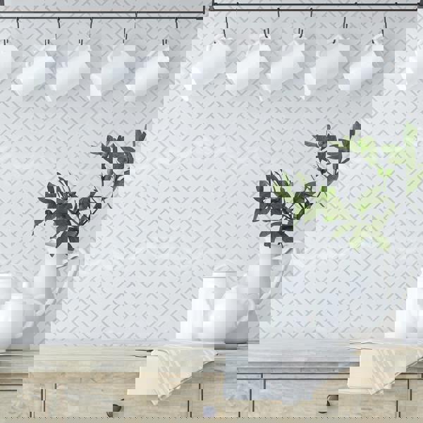 WT3D2005 - White Herringbone Glossy 3D Sticker Tile 28 x 20cm (11 x 8 in) - 8pcs in a pack