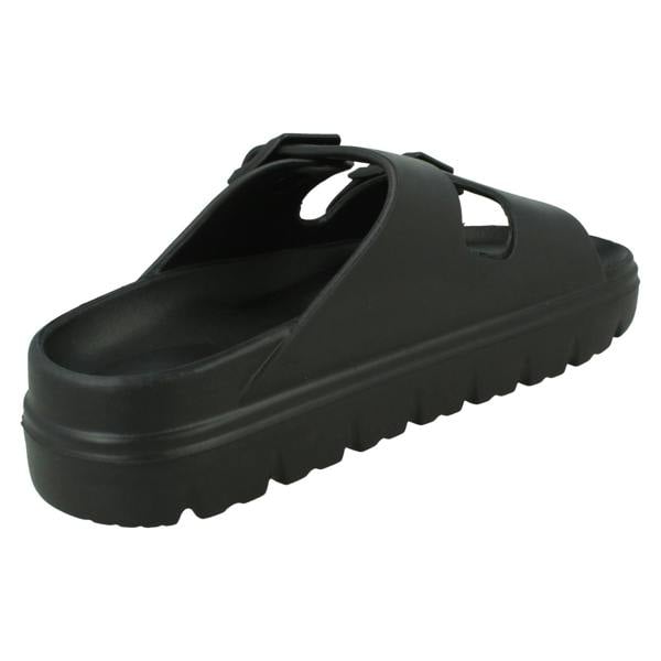 Spot On Ladies Spot On Casual Buckle Detail Sliders Sandals F12101