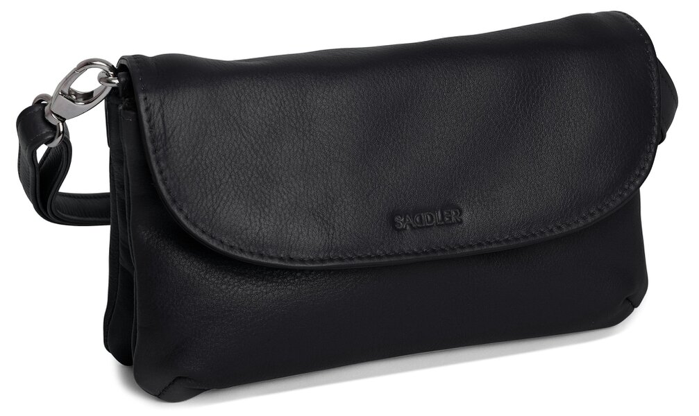 SADDLER Audrey Compact Leather Crossbody Bag & Clutch – Versatile & Stylish - Gift Boxed - Black