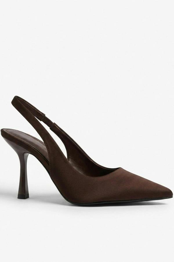 ikrush Sloane Satin Pointed Toe Slingback Heels
