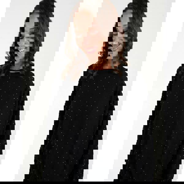 Blue Vanilla Batwing Top With Diamantes