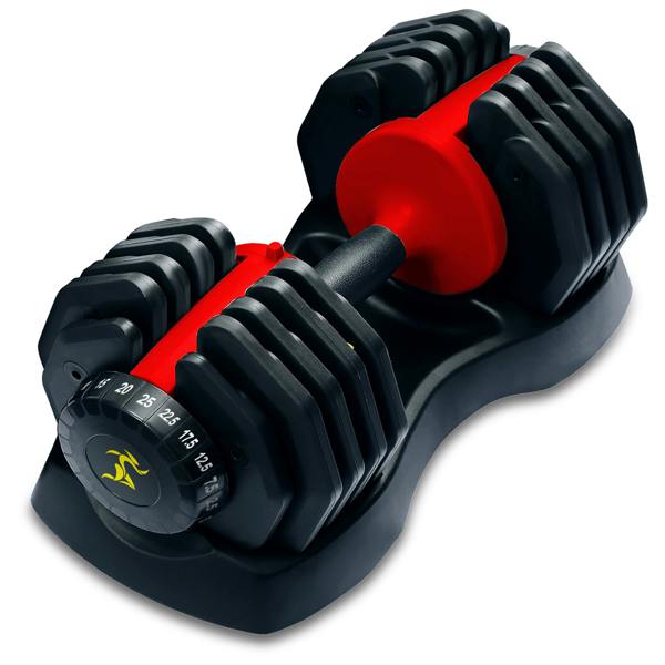 Homeology Urban25 Single Home Fitness Black Red Adjustable Smart Dumbbells from 2.5kg up to 25kg Training Weights