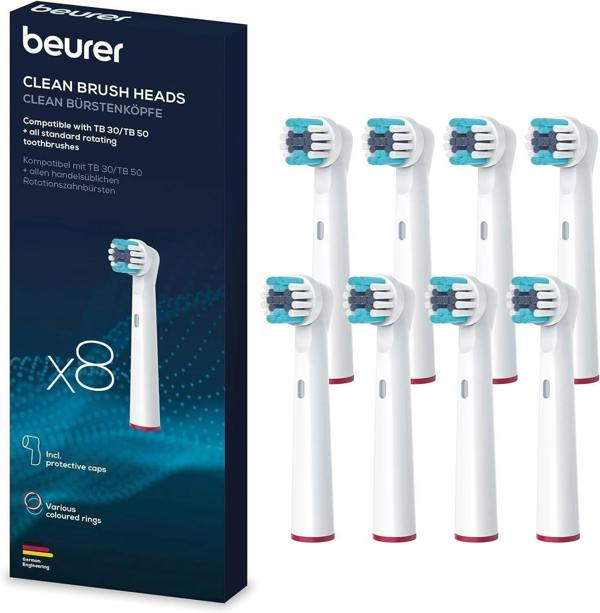 Beurer TB30/TB50 Spare Brush Heads - Clean 8pk