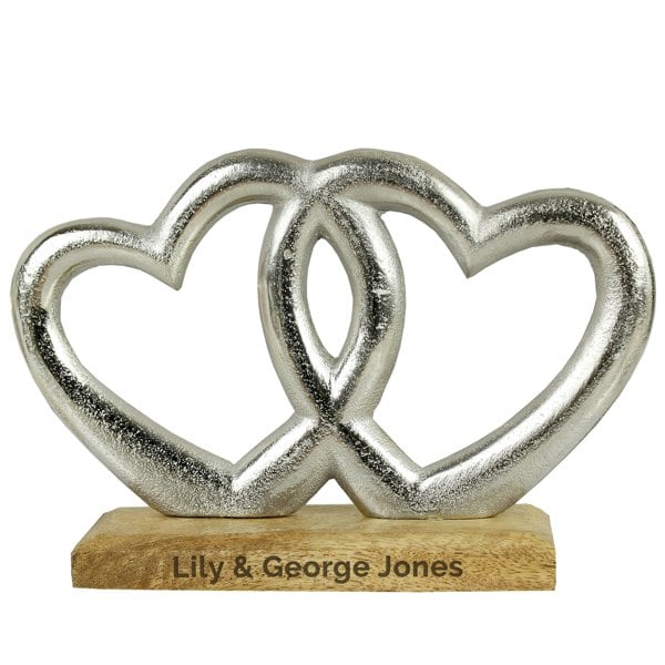 Personalised Memento Company Personalised Double Heart Ornament