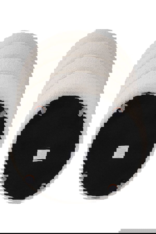 Living and Home Round Channel Upholstered Footstool