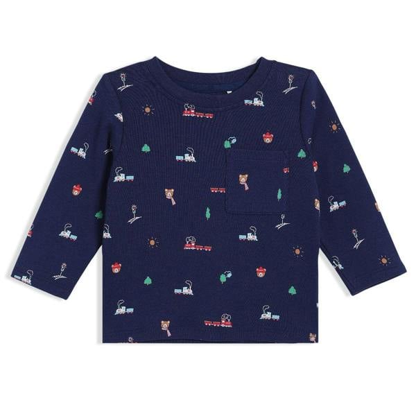 Baby Boys Novelty Printed 2pc Set, Navy Blue - Minicuddles