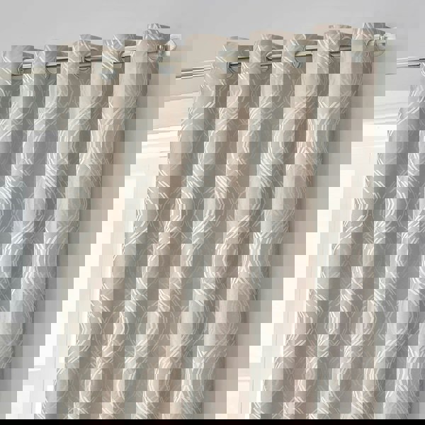 Velosso Clarissa Jacquard Ready Made Eyelet Curtains - 117cm x 137cm