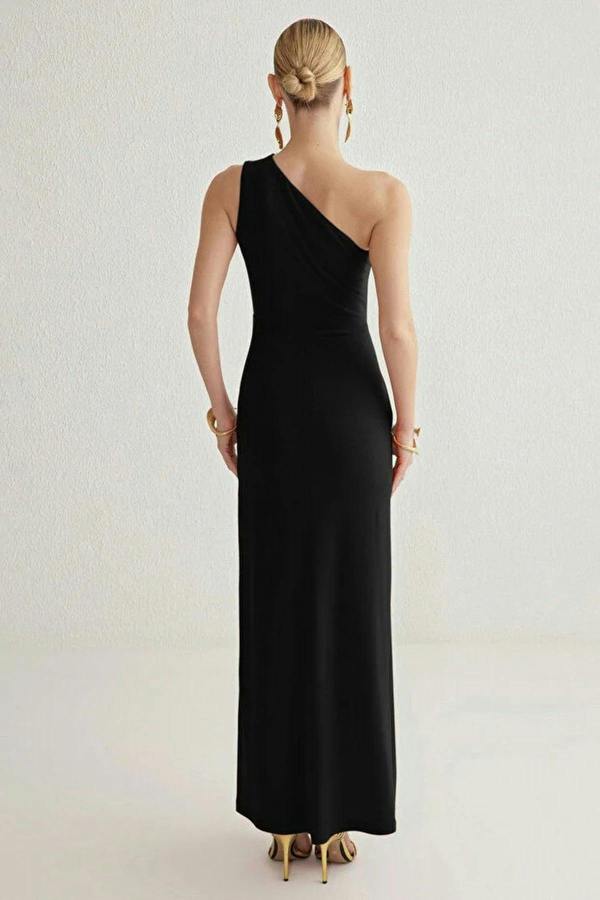 WOVCOR Maxi Evening Dress with Accessory Detail
