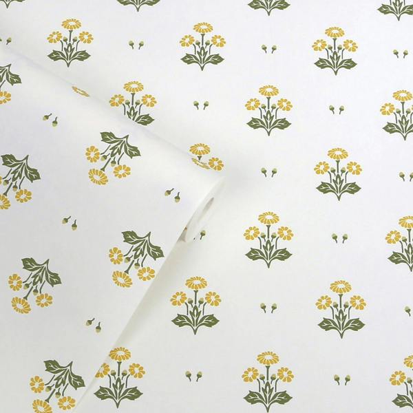 Laura Ashley Harthill Daisy Ochre Yellow wallpaper