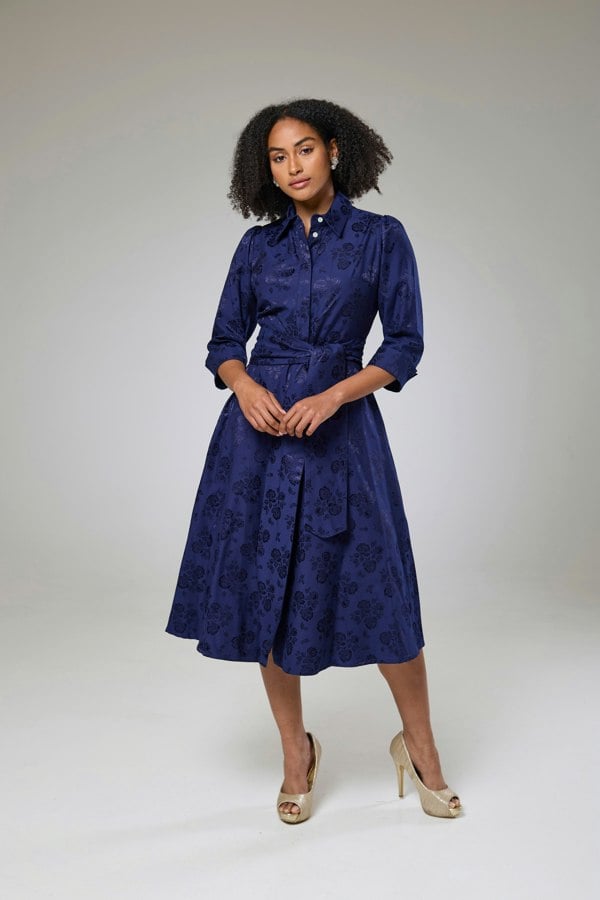 Isha's Timeless collection Royal Blue Petals Sleeved Dress