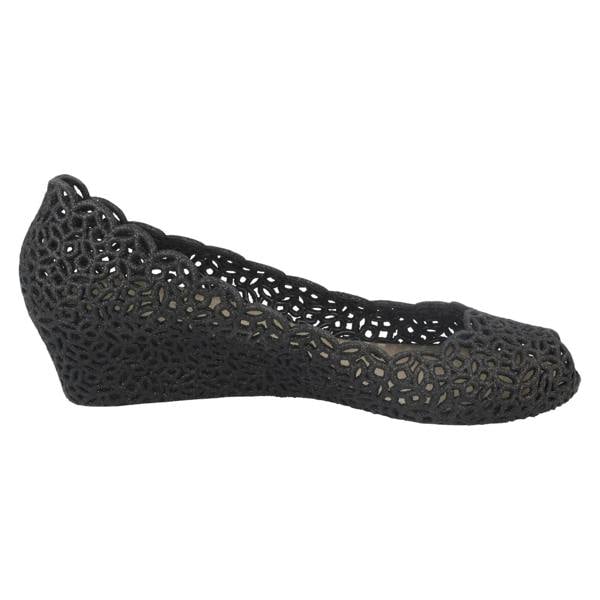 Savannah Ladies Savannah Slip On Open Toe Ballerina Style Wedge Shoes
