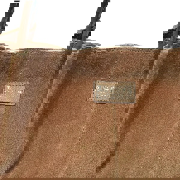 Assots London 'DONNA' Tan and Metallic Yellow Gold Real Leather Unlined Designer Shopper Bag