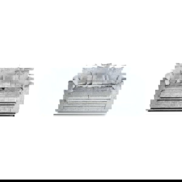 SQUAREBOXX Dylan Crushed Velvet 3+2 Seater Fabric Sofa in Silver