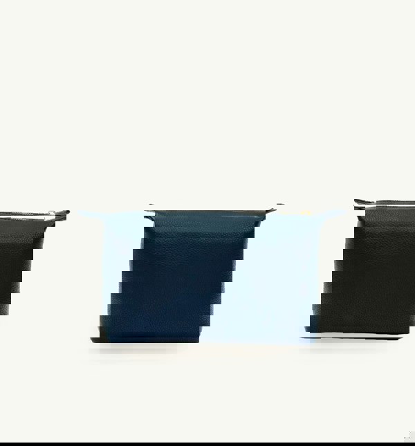 Apatchy London Medium Leather Navy Beauty Bag
