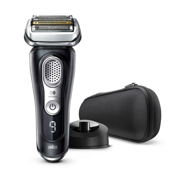 Braun Series 9 9340s Latest Generation Electric Shaver, Charging Stand, Fabric Case - Noir