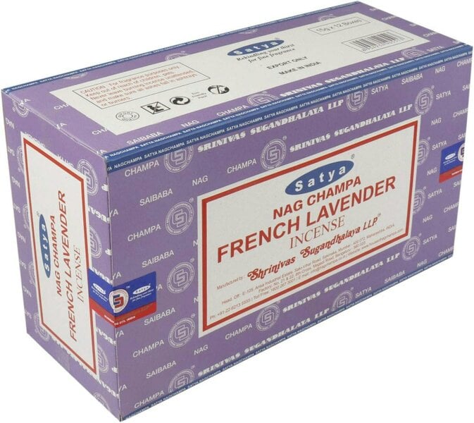Satya French Lavender Incense Sticks, 12 x 15g Packs