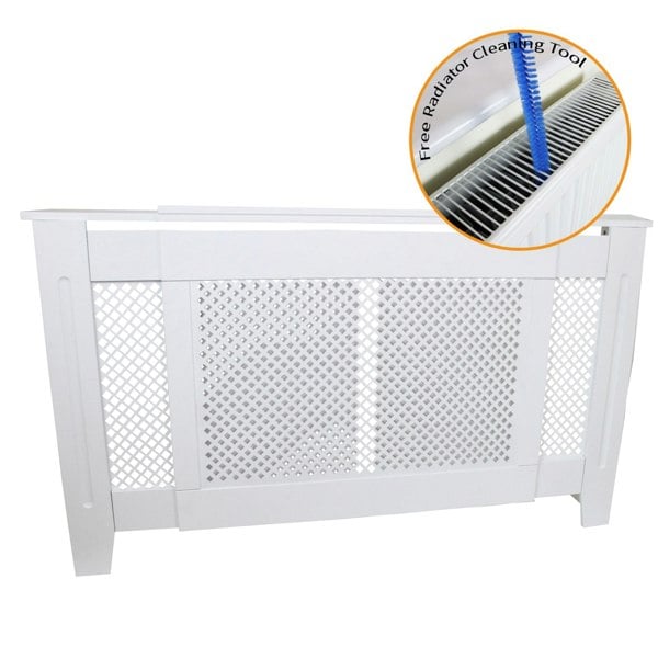 Monstershop Adjustable Radiator Cover MDF - White (1400mm - 1920mm)