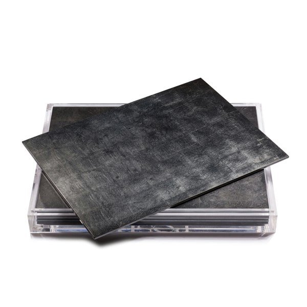 Servebox Clear Silver Leaf Stormy Sky - Posh Trading Company  - Interior furnishings london