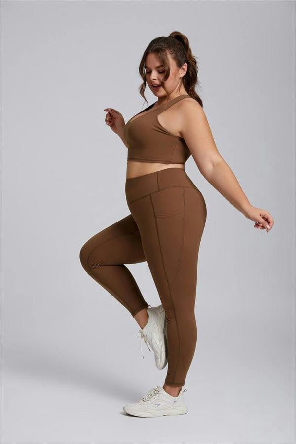 Anniou Plus Size Side Pocket Yoga Leggings