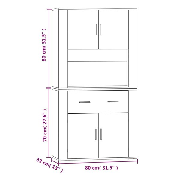Berkfield Highboard Sonoma Oak Engineered Wood