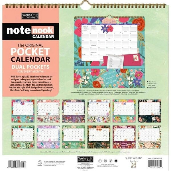 Shine Within Note Nook Family Planner 2027, Wall Calendars, Month To View, Lifestyle, Gift