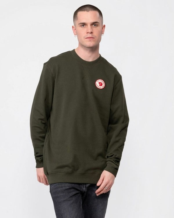 Fjallraven 1960 Logo Badge Mens Sweatshirt - Deep Forest 662