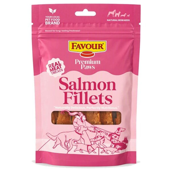 Favour Premium Paws Salmon Fillets Dog Treats 100g