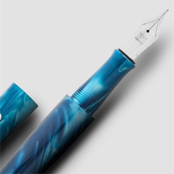 Tom Hessin Charles Collection Thames Blue Iridium Nib Medium