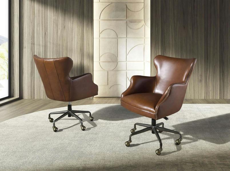 Angel Cerdá Swivel armchair dark brown leather 4166