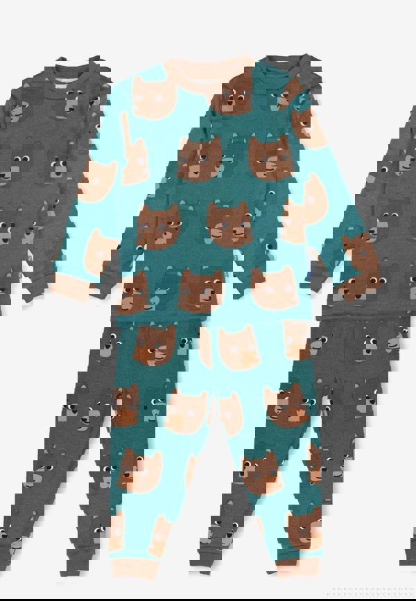 Organic Brown Bear Print Pyjamas - Toby Tiger