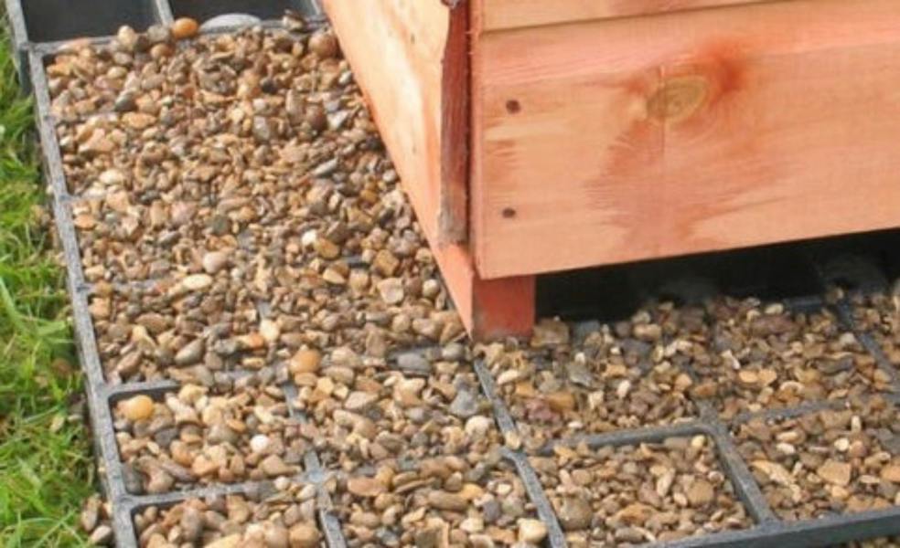 Ecobase Fastfit Shed Base Kit 12x9ft Garden Buildings - supports 240 tonnes/m2 - includes heavy duty weed membrane & delivery