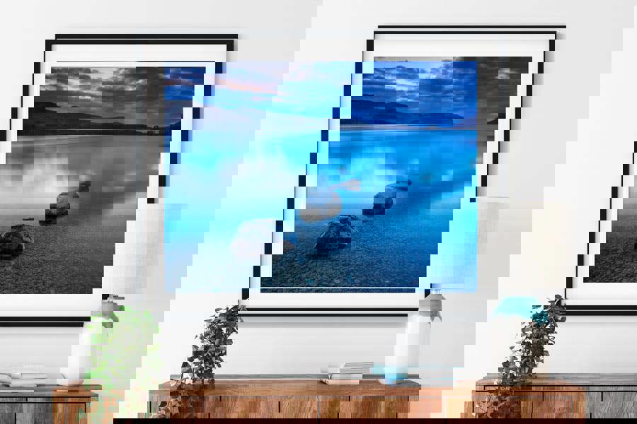 derwentwater stones unique art print framed