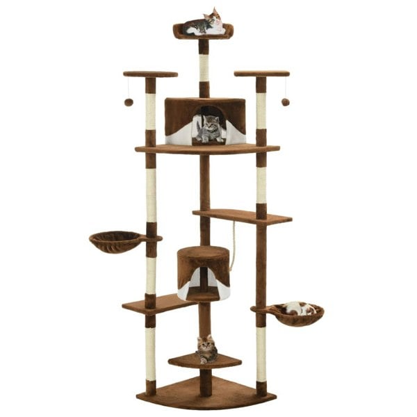 Berkfield Cat Tree with Sisal Scratching Posts 203 cm Brown and White