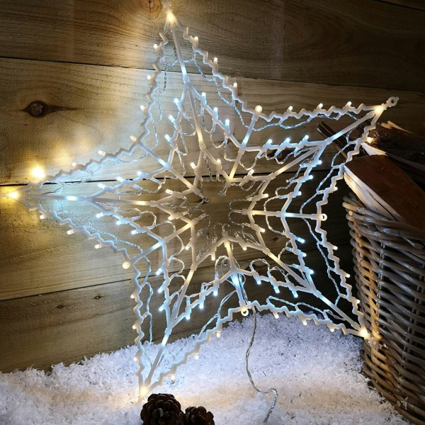 Samuel Alexander 50cm Animated Light Up Window Christmas Star With 100 White & Warm White LEDs