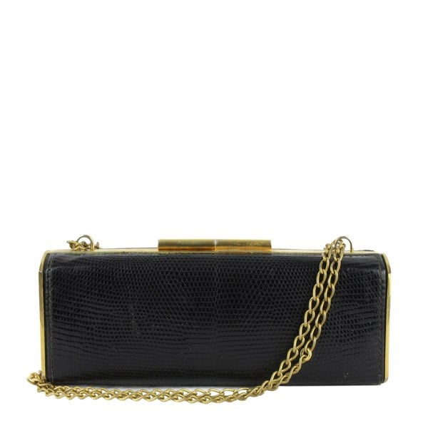 Vintage Gucci purse finished in black lizard leather
