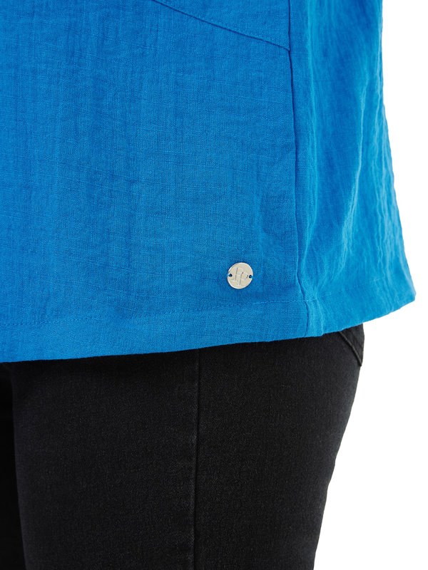 PennyPlain Asymmetric Hem Top - Bluebell