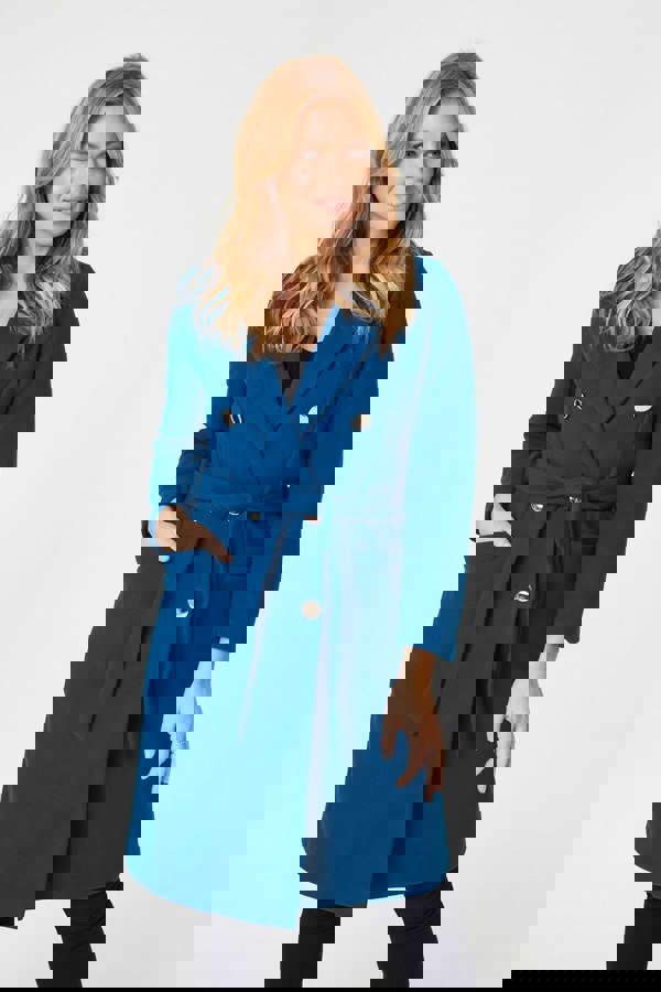 Teal | Button Front Tailored Coat