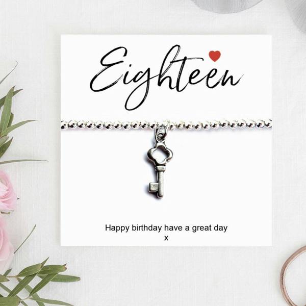Aye Do Gifts 18th Birthday Stretch Beaded Bracelet & Card